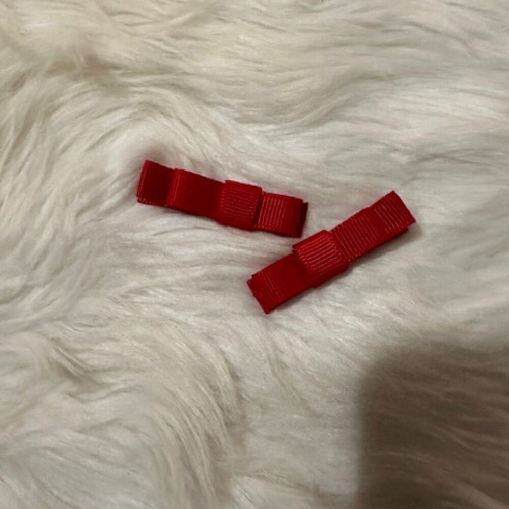 SET of 2" Red Tuxedo Bow   7782  Handmade NWT Boutique